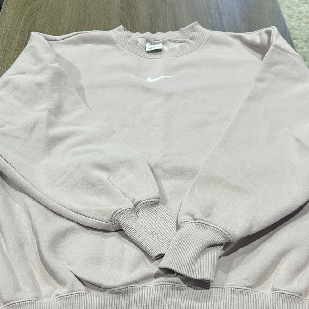 Nike Light Pink Crewneck Sweatshirt with White Swoosh